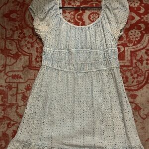 Eyelet Puff Sleeve Dress